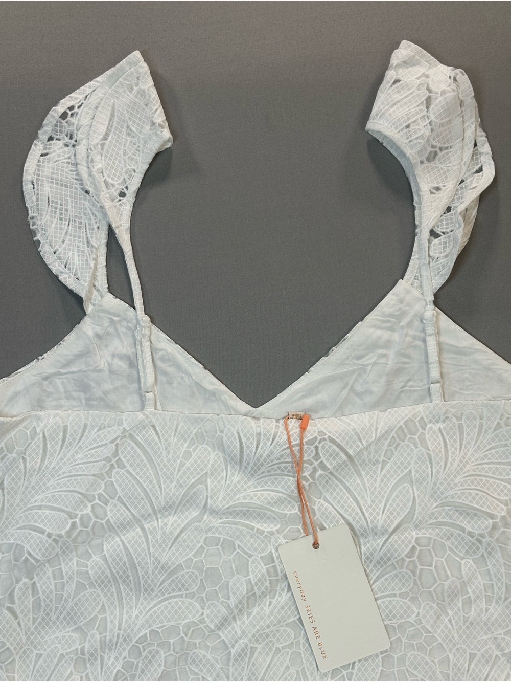 NWT Skies Are Blue Floral Lace Camisole w/ Ruffle Detail Straps - Women Medium - Picture 13 of 16